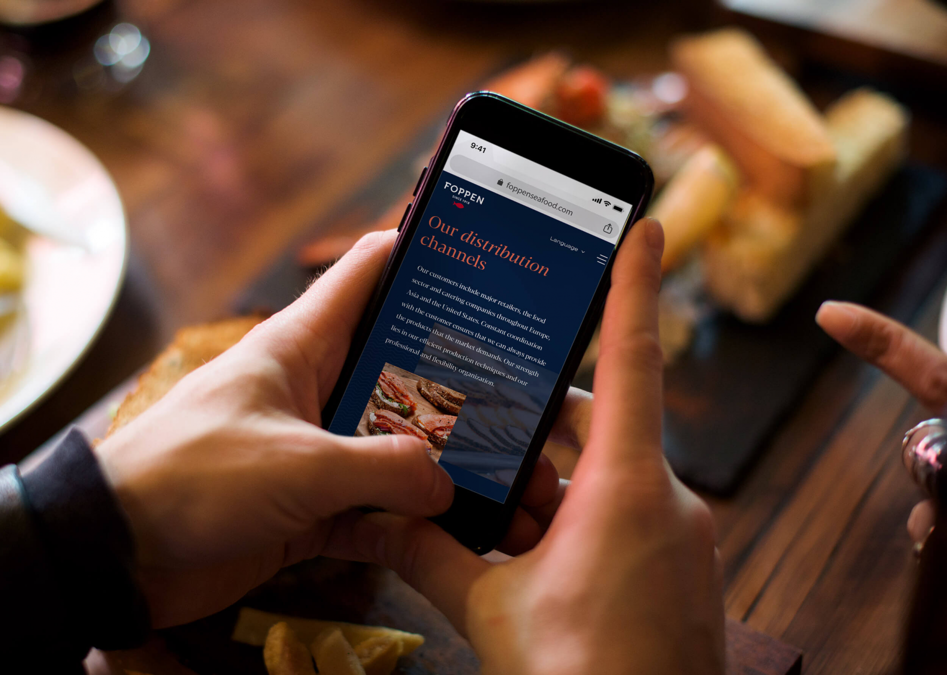 Mobiel website Case Foppen Seafood