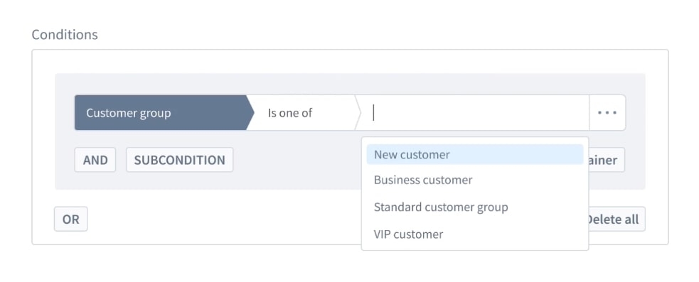 Shopware 6 Rule builder